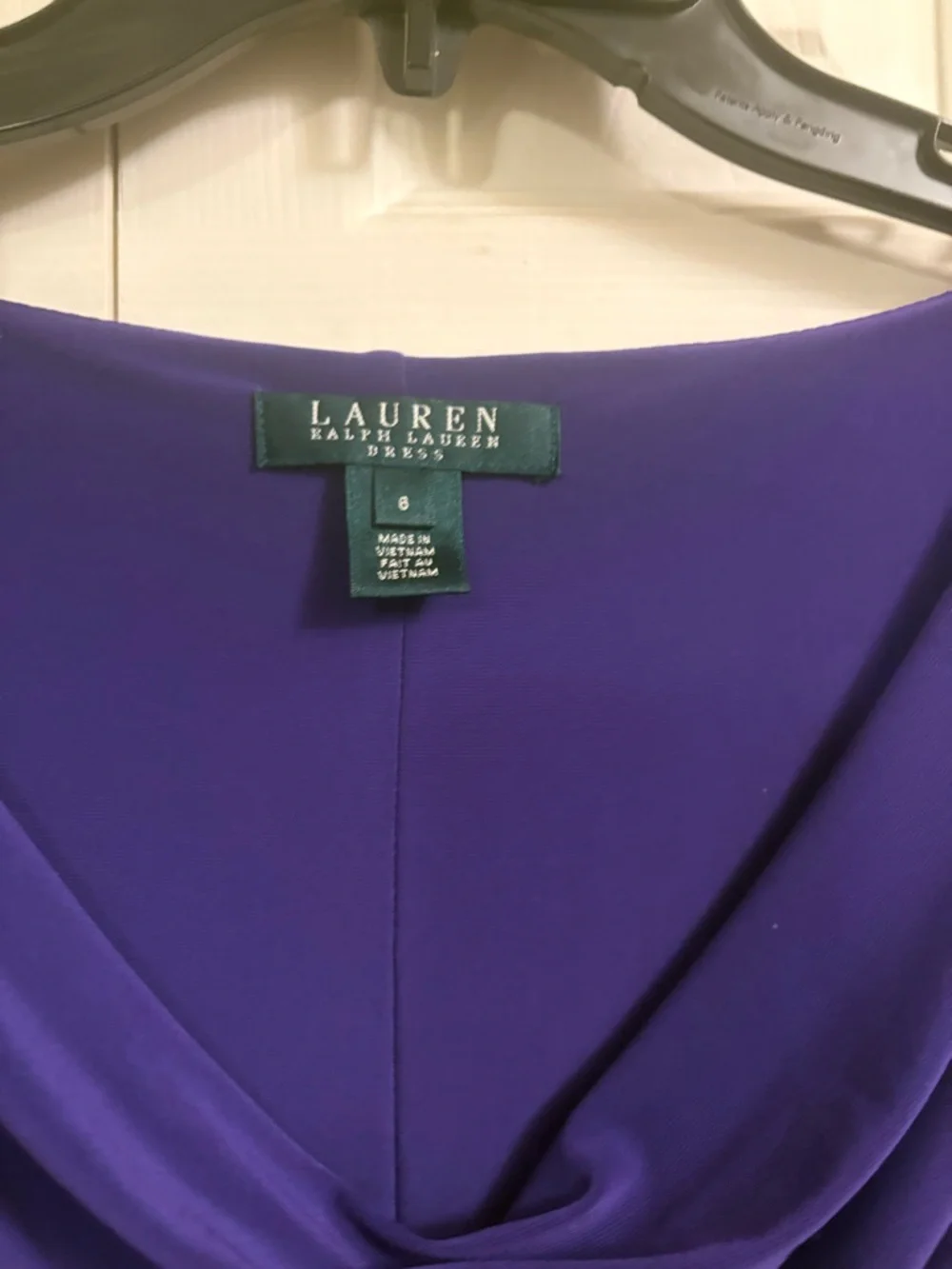 Lauren Ralph Lauren Royal Purple Draped Sheath Midi Dress - Picture 3 of 3